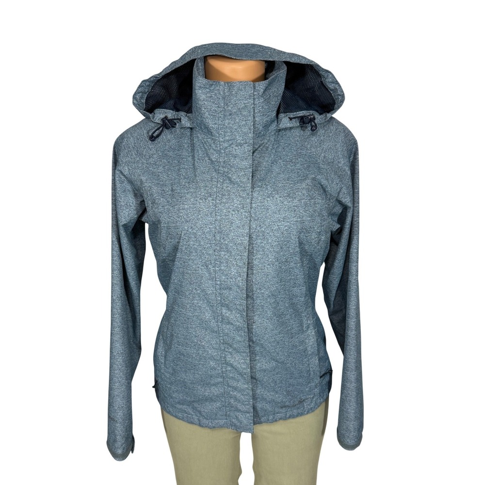Eddie Bauer Womens XS Blue Hooded Rain Jacket Mesh Lined D1056641